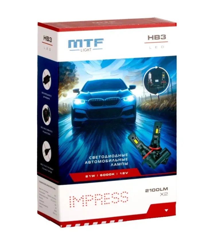 Лампа светодиодная MTF Light IMPRESS HB3(9005) 12V 6000K - фото Лампа светодиодная MTF Light IMPRESS HB3(9005) 12V 6000K - фото