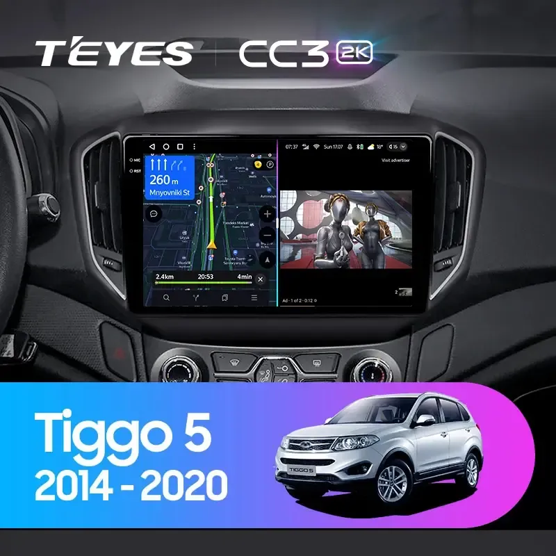 Комплект магнитолы TEYES CC3 2K 10.36" для Chery Tiggo 5 T21 2014-2020