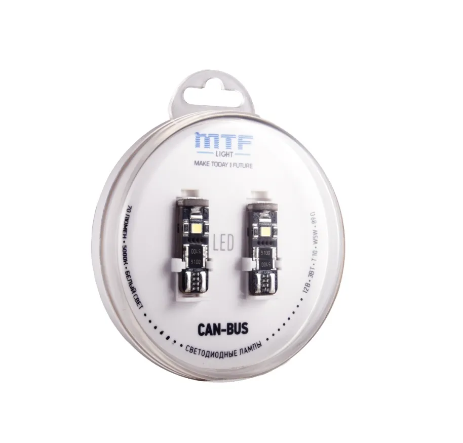 Лампа светодиодная MTF W5W/T10 12V 5000K - фото