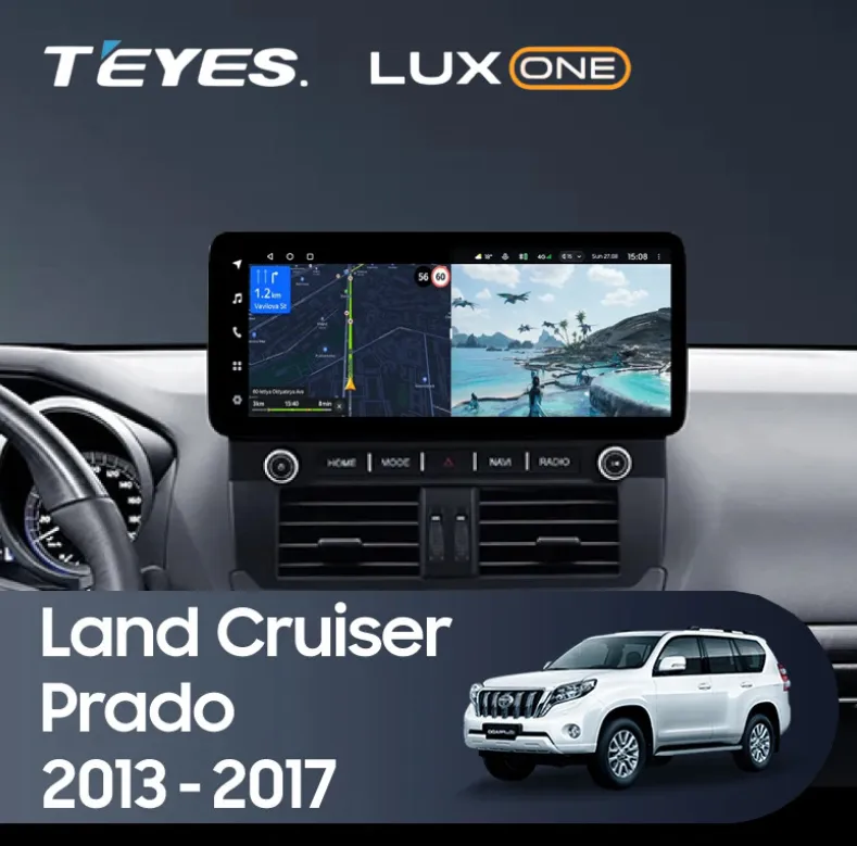 ШГУ Teyes LUX ONE 6/128 GB Toyota Land Cruiser Prado 150 F2 2013-2017, 12,3" - фото