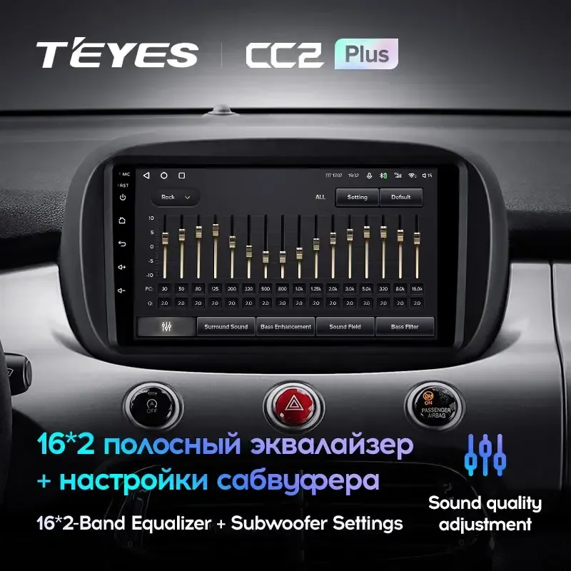 Комплект магнитолы TEYES CC2 Plus 9.0" для FIAT 500X I 2014-2018