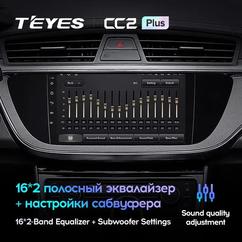 Комплект магнитолы TEYES CC2 Plus 9.0" для Geely GS I 2016-2023