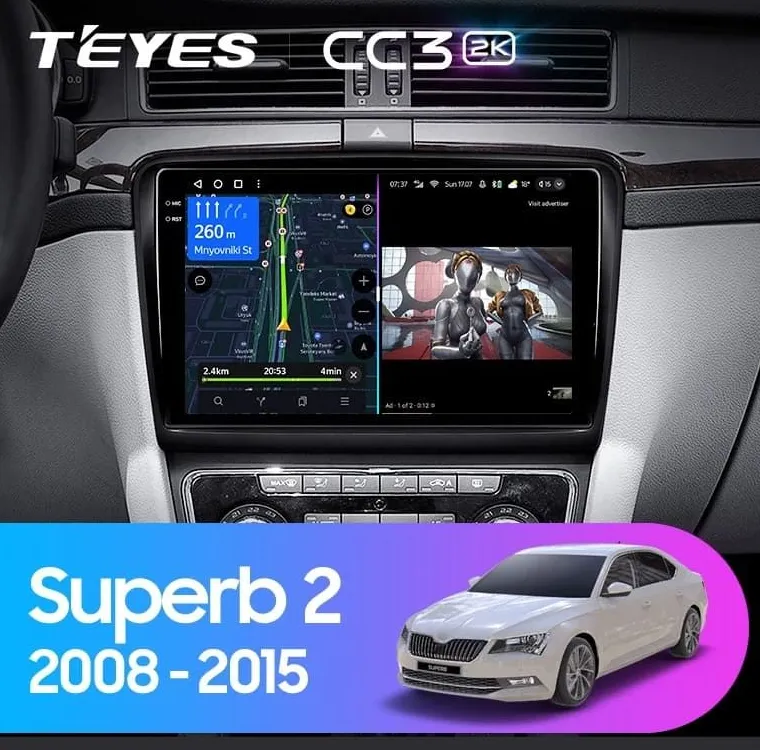 ШГУ Teyes CC3 2K Skoda Superb 2 B6 2008-2015 10.36 - фото