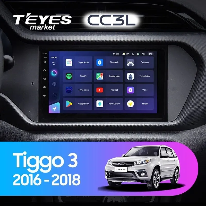 Комплект магнитолы TEYES CC3L 9.0" для Chery Tiggo 3