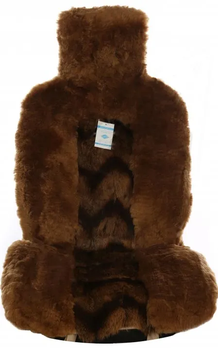 Накидки на сиденье "Автопилот" волк темно-коричневый - фото