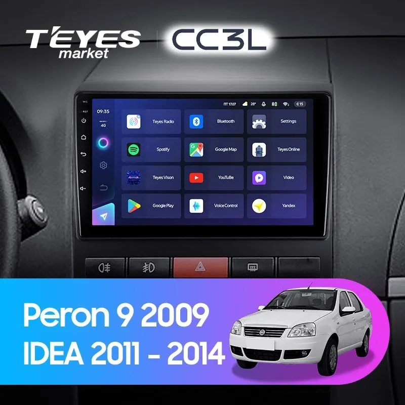 Комплект магнитолы TEYES CC3L 9.0" для FIAT Idea