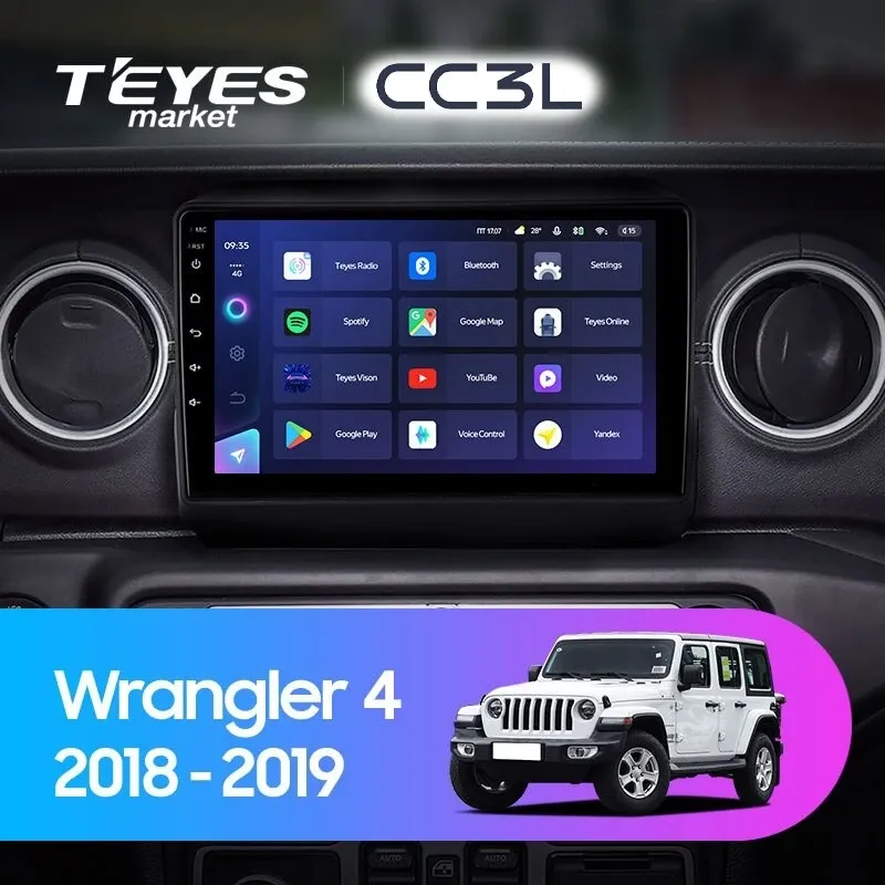 Комплект магнитолы TEYES CC3L 9.0" для Jeep Wrangler