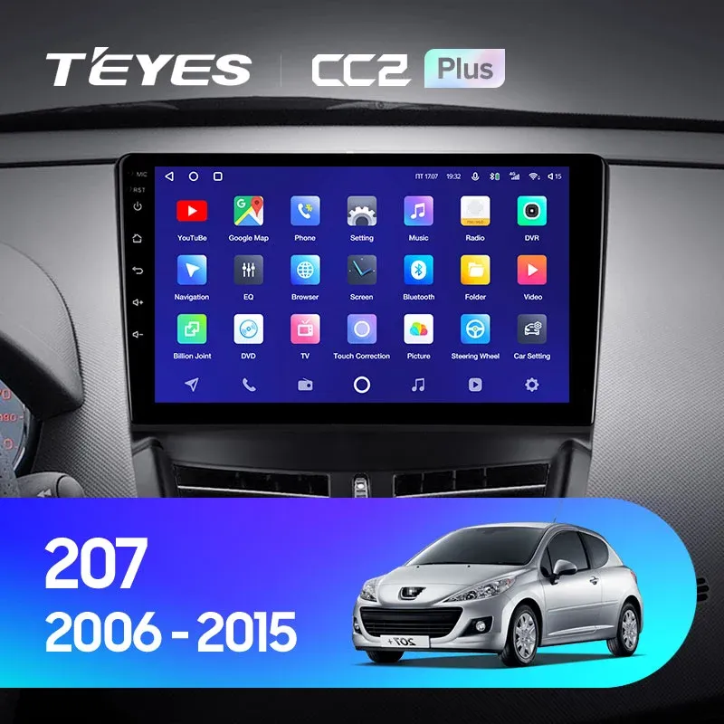 Комплект магнитолы TEYES CC2 Plus 9.0" для Peugeot 207 I 2006-2015