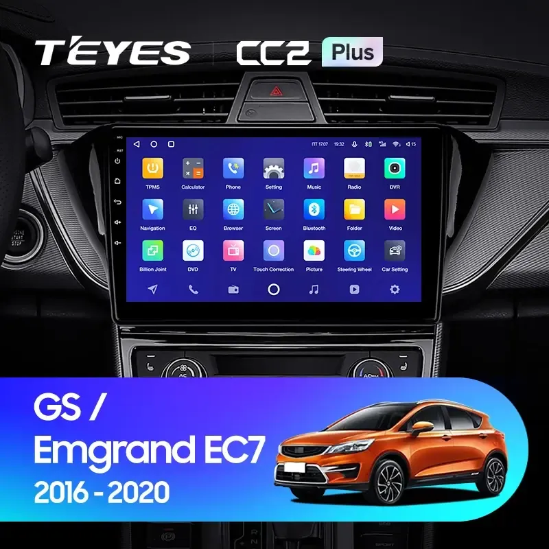 Комплект магнитолы TEYES CC2 Plus 10.2" для Geely GS I 2016-2023