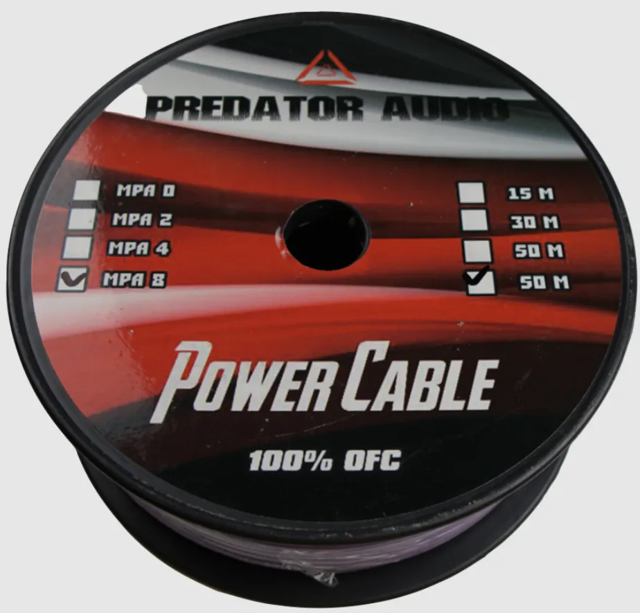 Силовой кабель Predator Audio 8AWG OFC (1б-50м)(1м) - фото Силовой кабель Predator Audio 8AWG OFC (1б-50м)(1м) - фото