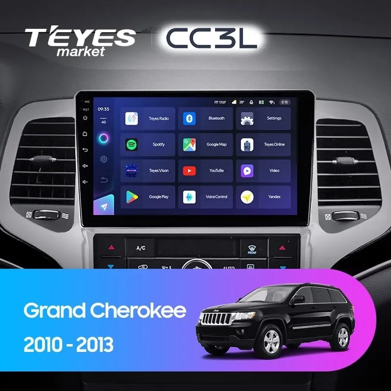 Комплект магнитолы TEYES CC3L 9.0" для Jeep Grand Cherokee