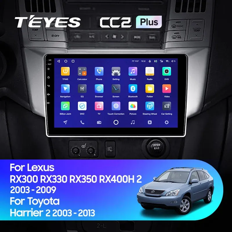 Комплект магнитолы TEYES CC2 Plus 10.2" для Lexus RX II 2003-2009