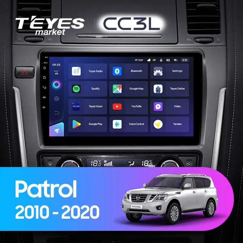 Комплект магнитолы TEYES CC3L 10.2" для Nissan Patrol