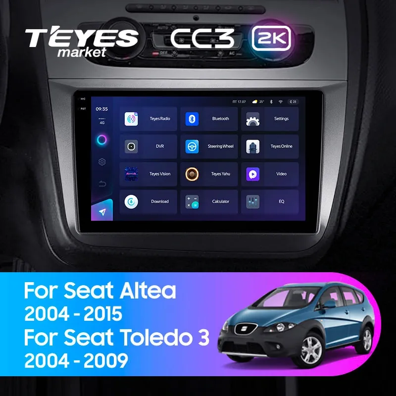 Комплект магнитолы TEYES CC3 2K 9.5" для SEAT Altea I 2004-2015